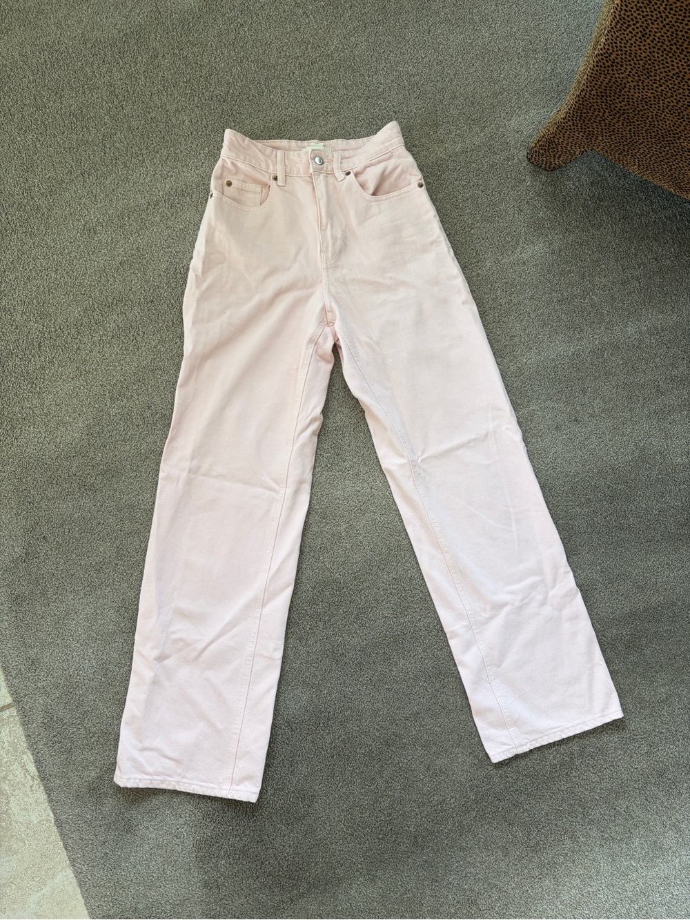 H&M Pale Pink Straight Leg Jeans